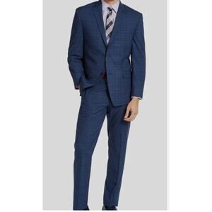 Marc New York Andrew Marc Navy 2-Piece Suit Men's Size 40L Wedding Formal $395